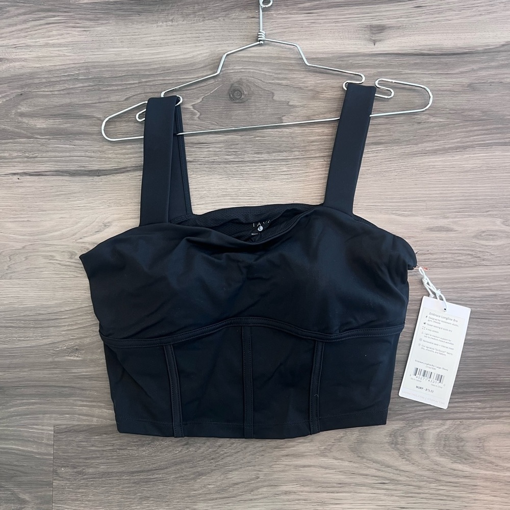 Tavi Black Cropped Tank w/ built in Bra